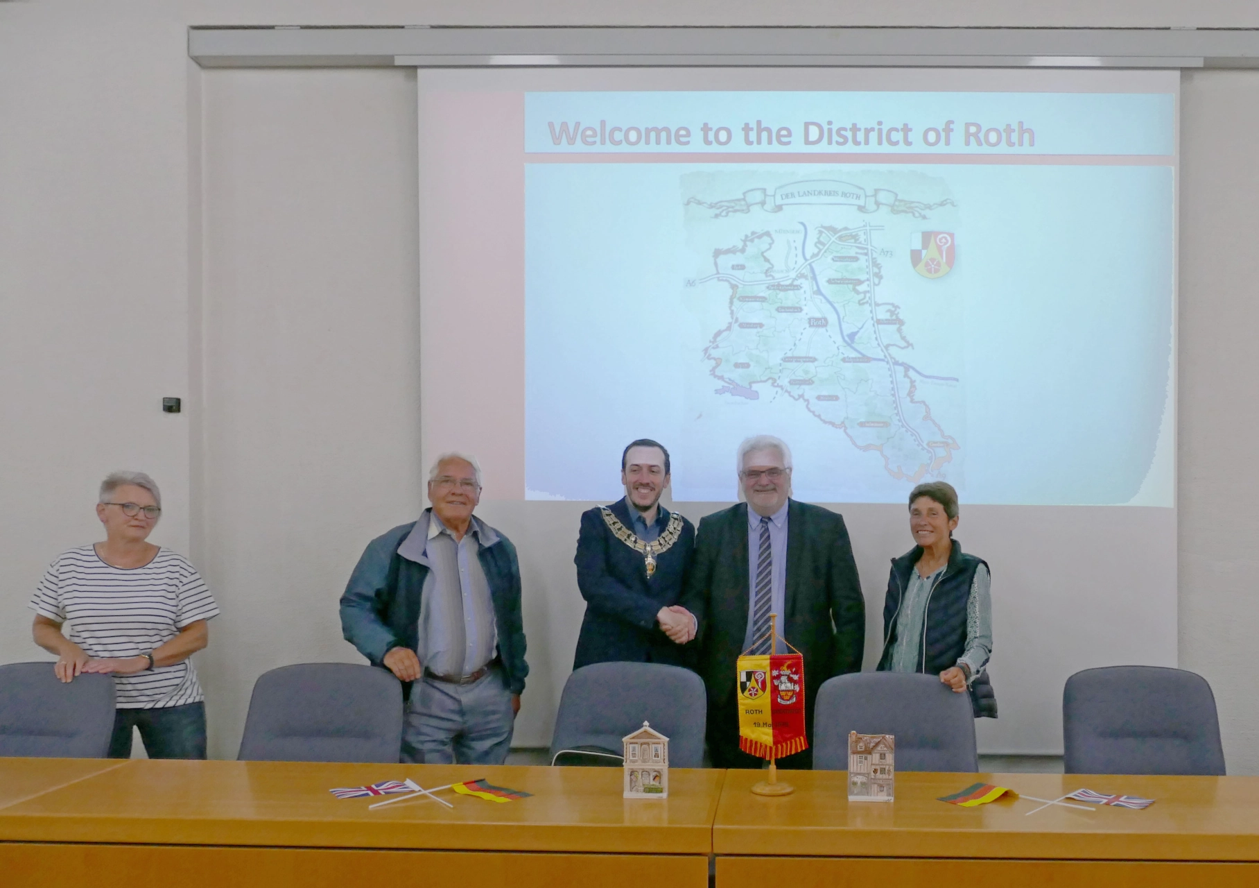 Empfang im Landratsamt 2023 Brentwoodbesuch Gossler Sleep Barrett Schnell Klier