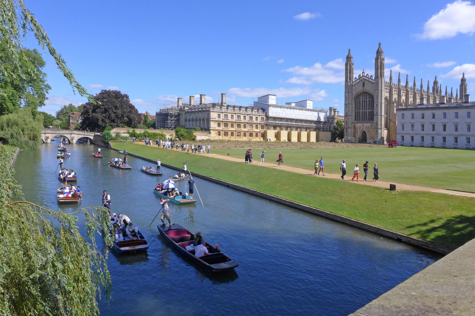 Staken auf dem Cam vor Kings College